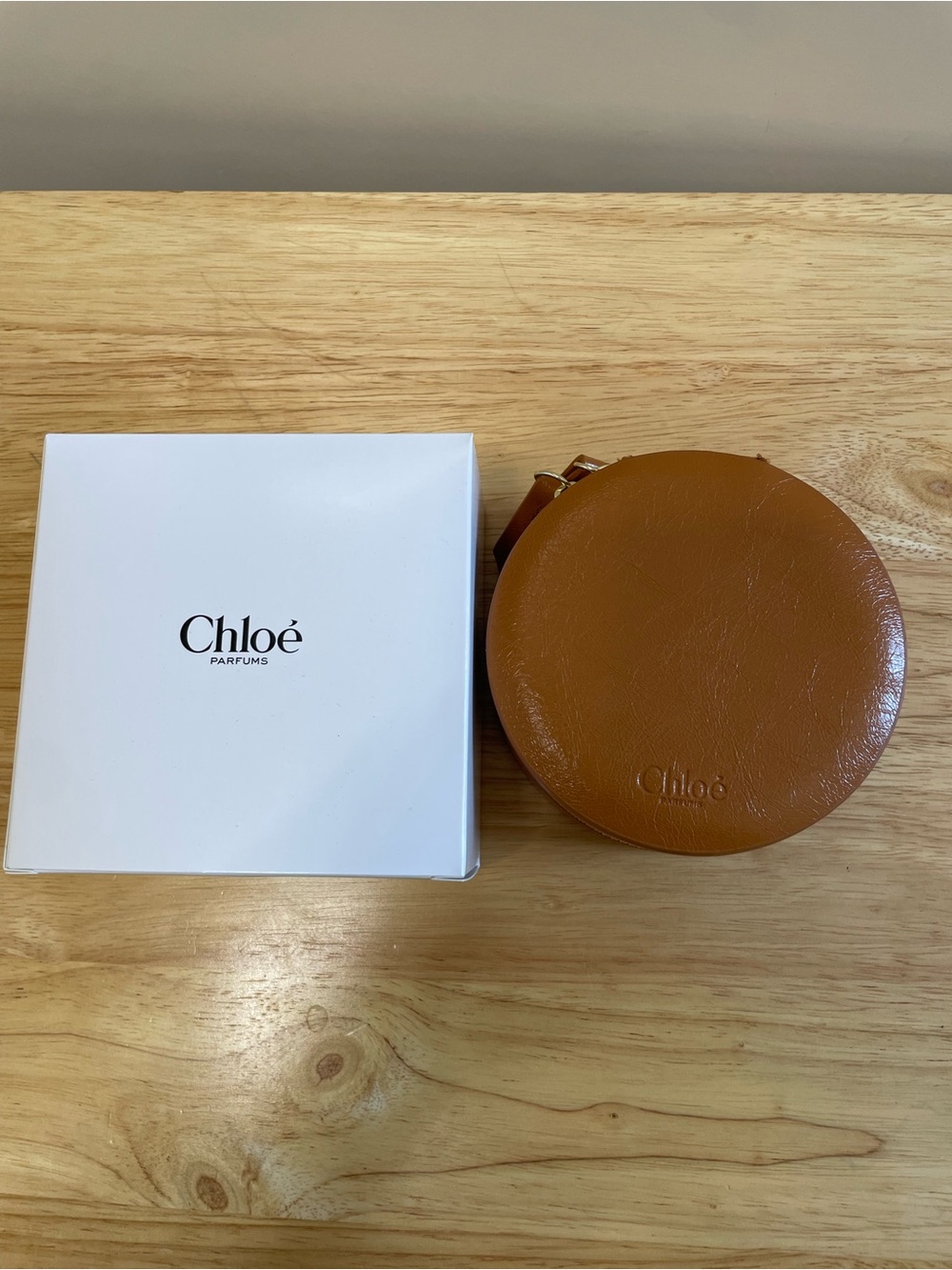 Chloe Parfums Brown Round Jewelry Case GWP NWT